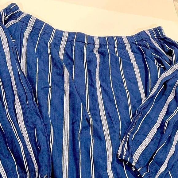 Lauren Ralph Lauren Cotton Off-the-Shoulder Cover-up Dress Blue White
Stripe M - Picture 7 of 10